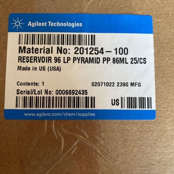 AGILENT 201254-100 96-Well Pyramid Shape Polypropylene Reservoir Plate (25) 86mL - Picture 5 of 5